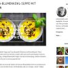 Sommerliche Kurkuma-Blumenkohl-Suppe mit Garnelen und 100% Kürbiskernöl-Topping